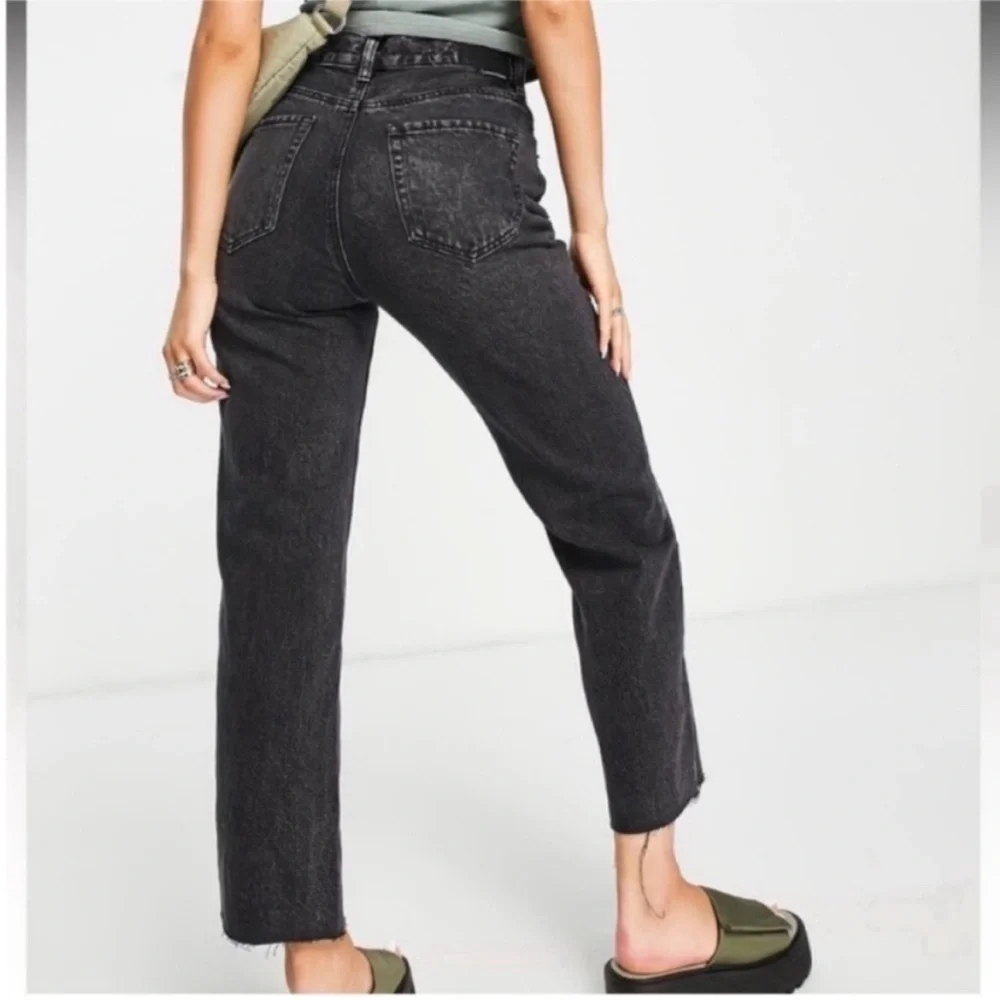 ASOS Grey Straight Leg High-rise Retro Jeans 8